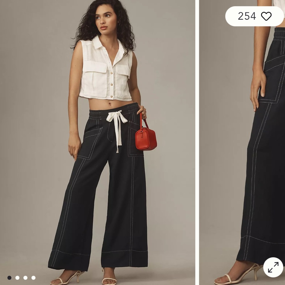 Maeve Black Wide Leg Pants